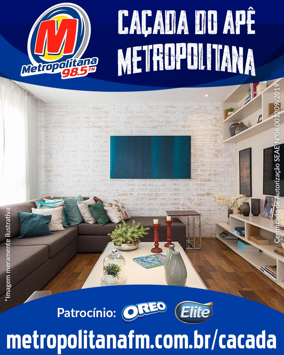 metropolitanafm's tweet photo. A Caçada do Apê METROPOLITANA começou e vale um apartamento novinho pra você!!!
.
1⃣ Fique na METROPOLITANA e anote 2 Palavras-Chave 🔑;
.
2⃣ Acesse o site METROPOLITANA e participe ! https://t.co/ORlrZNsgS6