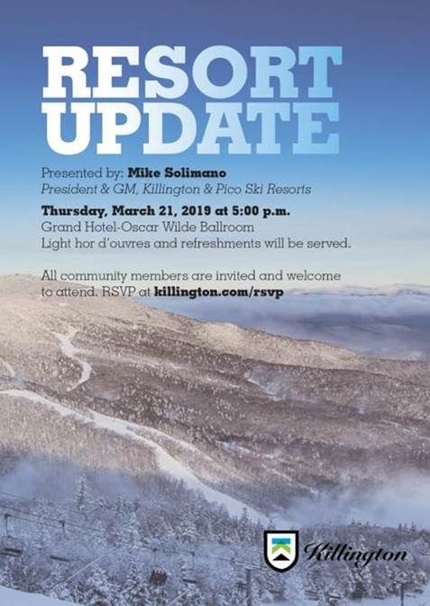 Killington Resort Update - RSVP now to get the latest news on the resort's season and upcoming improvements.