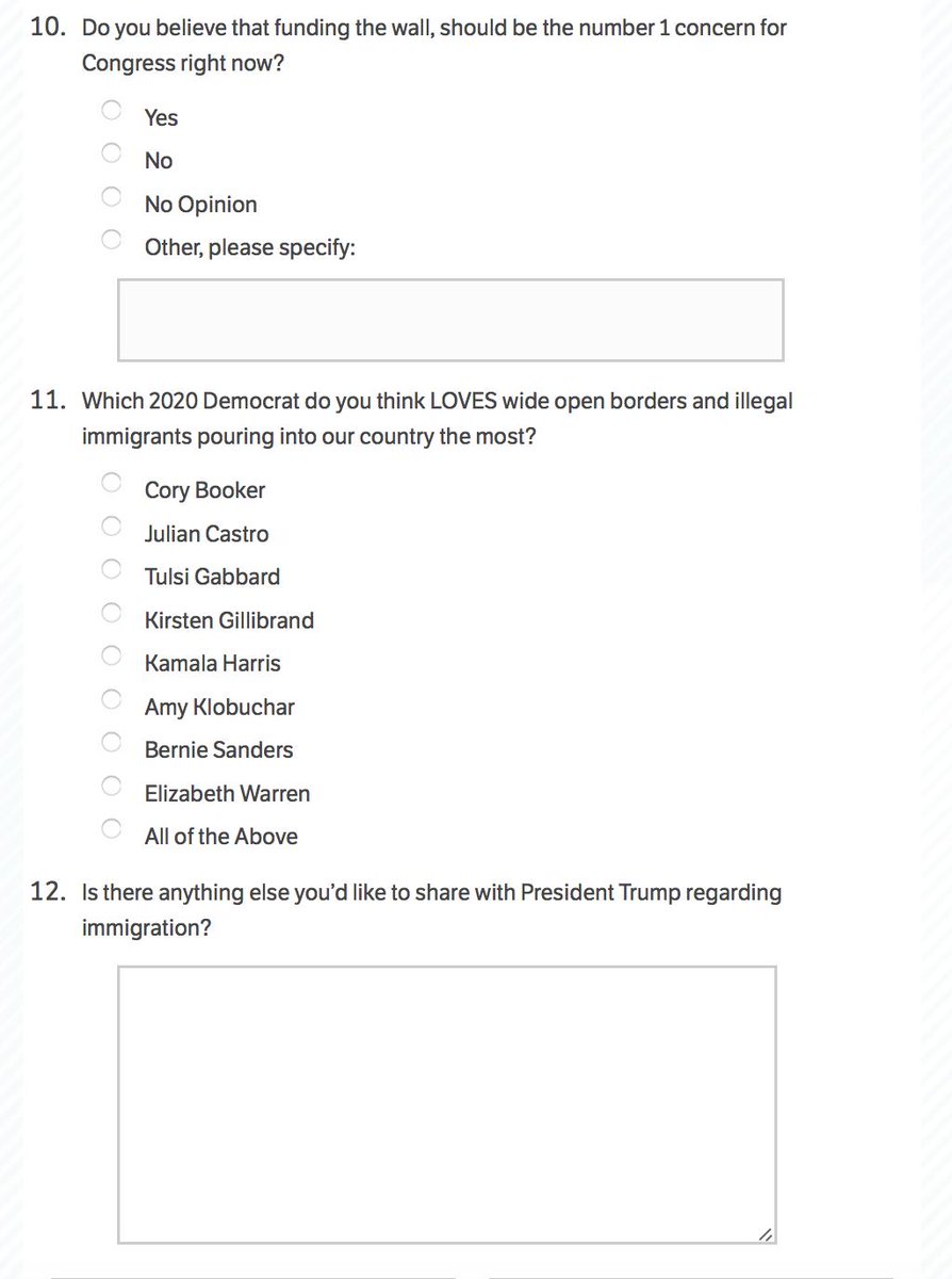 Latest Trump marketing email and poll.