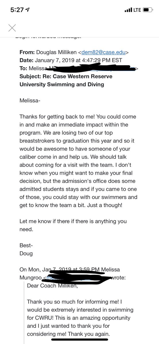 StephMung's tweet photo. PLEASE READ AND SHARE - the following email string is communication between my younger sister and the head swimming &amp; diving coach at Case Western Reserve University @cwru, Doug Milliken. https://t.co/YKEpM0I2dm
