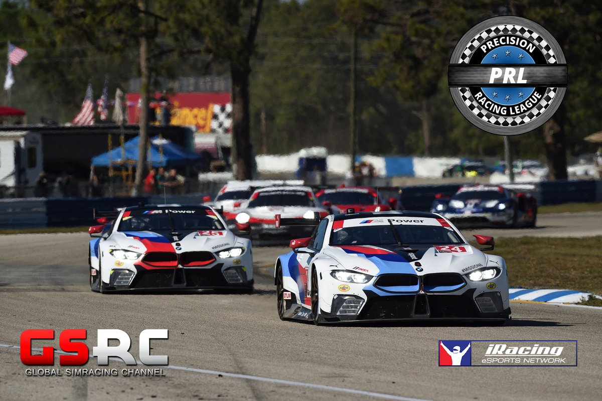 GSRChannel's tweet photo. Don't miss the Season Premier #TONIGHT #GTE @sebringraceway 
The @PrecisionRL brought to you by @_SIMMSA and @frazierdeeter 
#LIVE 9:00 PM ET on the @iRacing #eSports Network

📺 https://t.co/cRLqbCCNIj https://t.co/7ZjAoWyPHN