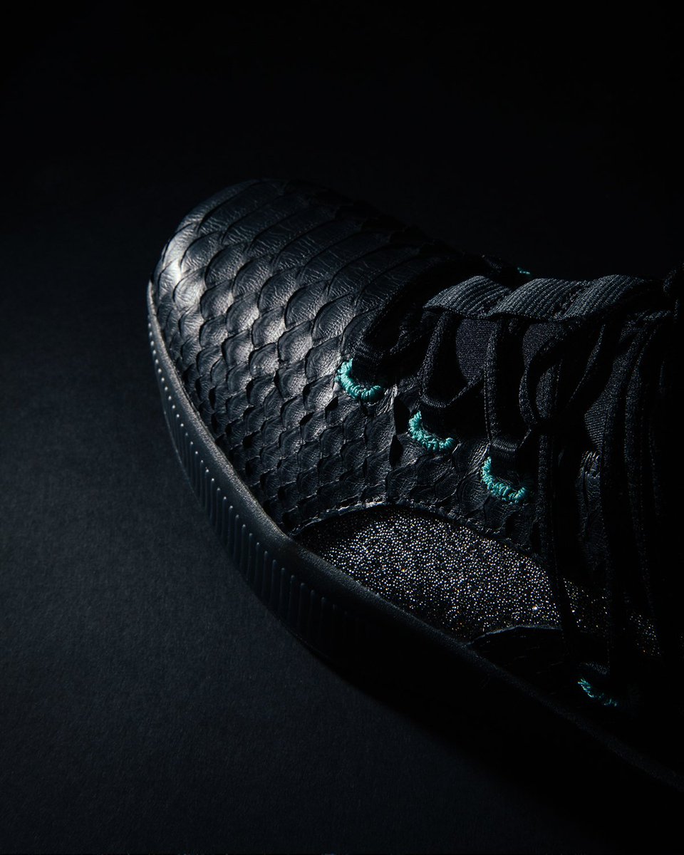 atmos_usa's tweet photo. Custom made Puma Clyde Court Reform designed and manufactured at the UBIQLAB for @meekmill. This special edition shoe is made of python and Swarovski crystal. Only 2 in existence. #UBIQ #TheWorldOver #Puma #UBIQLAB https://t.co/MfiAMZIokA