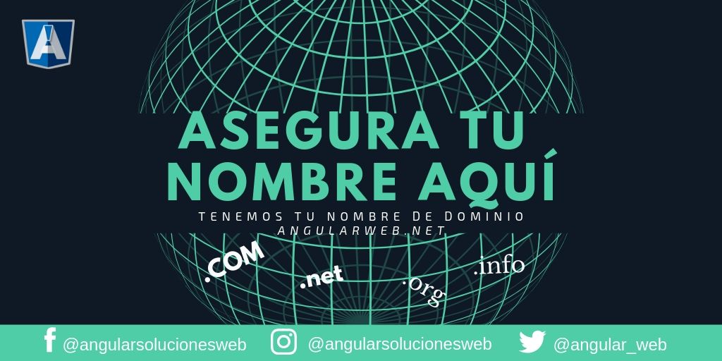 angular_web's tweet image. ¿Ya registraste tus dominios? 
Ponlos en línea ahora.
¿Que esperas? La regla de oro es que todos los dominios buenos se venden muy rápido. Ingresa a buff.ly/2EoP6PI  #dominio #agenciaweb #angularweb #Marketing #USA #Argentina #Venezuela #Chile