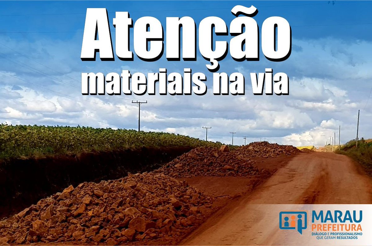 PrefeituraMarau's tweet photo. #NoInterior #EmAção 🚜⚠️
Estrada geral que liga Marau a Nicolau Vergueiro. Materiais na pista. Equipes estão efetuando melhorias na via. 😊 https://t.co/Lg5xgQ8WRR