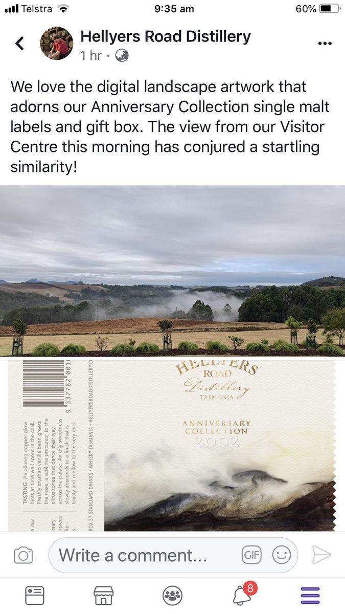 lesleyf's tweet image. facebook.com/54971859837839… #hellyersroad #whisky #singlemalt #tasmania #northwesttasmania #australianwhisky #tasmanianwhisky