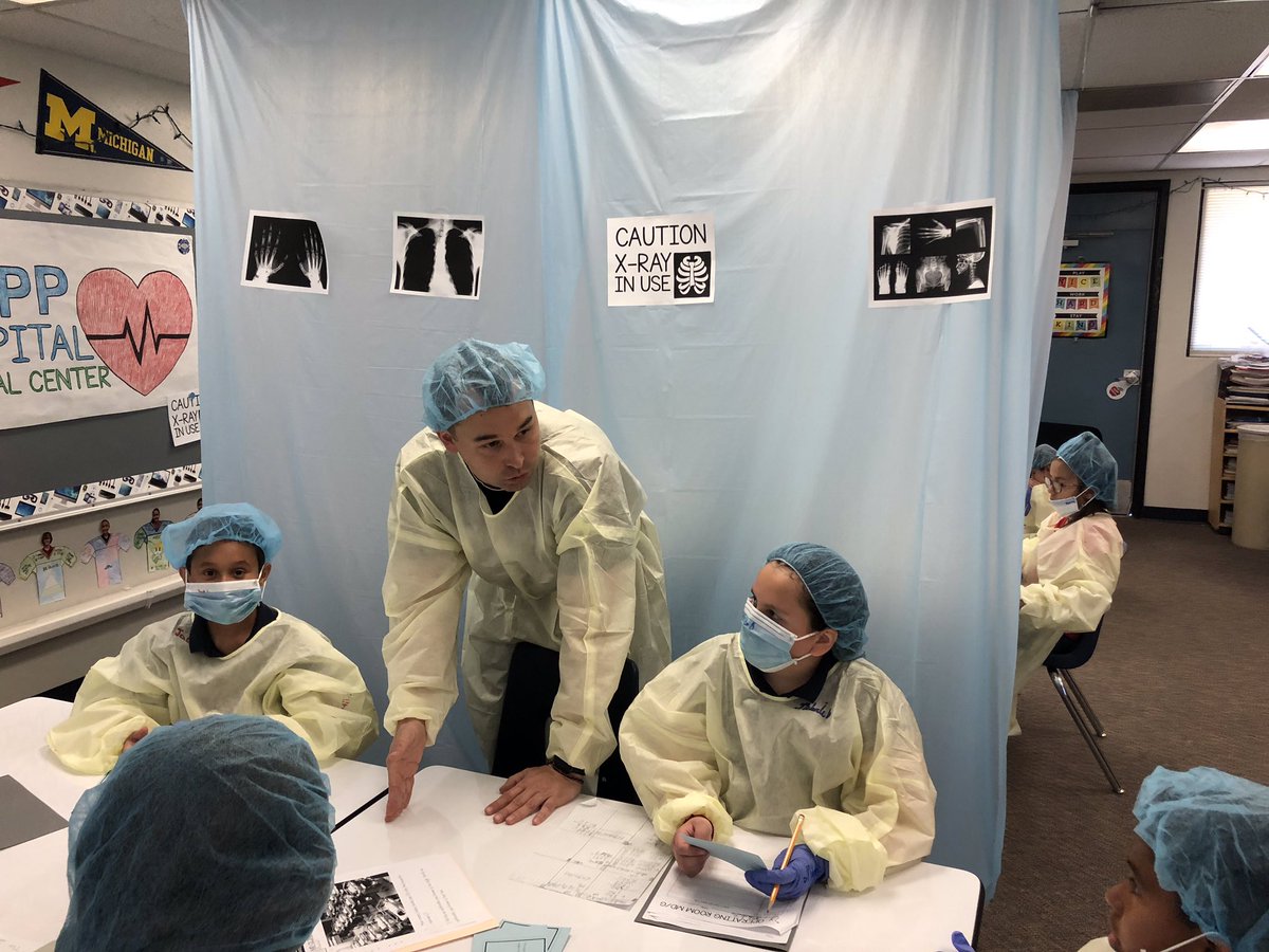 MrJoshTopp's tweet photo. Topp &amp; Wilhite hospitals have been busy the past 2 days. These surgeons have been working hard &amp; state test prep has never been more fun. Thankful 4 @getyourteachon conference &amp; my partner @mrscwilhite 4 ideas to make this classroom transformation a fun success. #iTeach4th👨‍⚕️👩‍⚕️🏥 https://t.co/nWybRbVA27