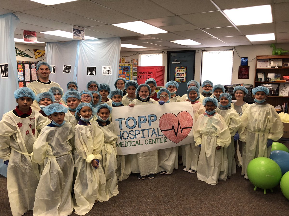MrJoshTopp's tweet photo. Topp &amp; Wilhite hospitals have been busy the past 2 days. These surgeons have been working hard &amp; state test prep has never been more fun. Thankful 4 @getyourteachon conference &amp; my partner @mrscwilhite 4 ideas to make this classroom transformation a fun success. #iTeach4th👨‍⚕️👩‍⚕️🏥 https://t.co/nWybRbVA27