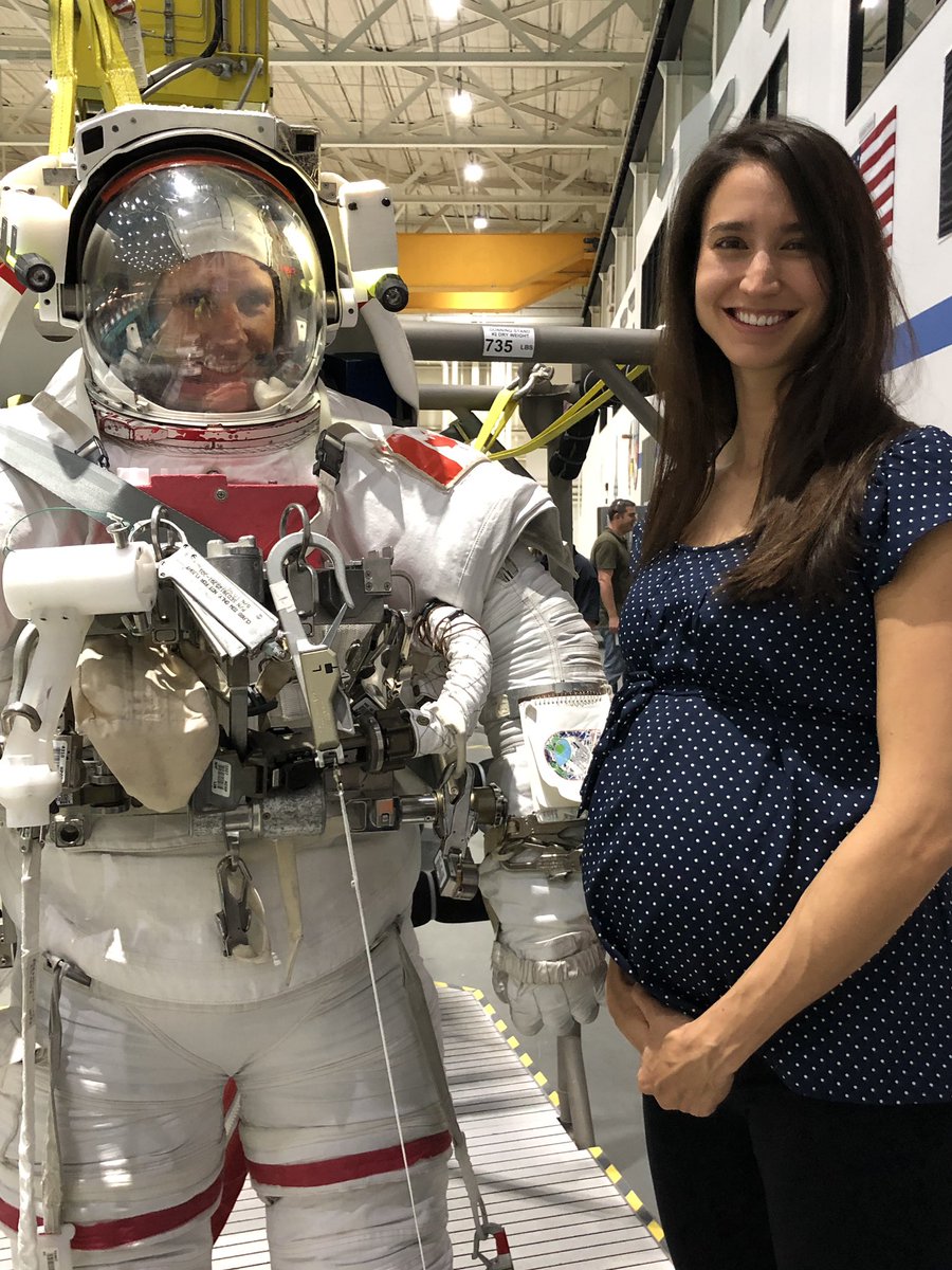 HLHumphreys's tweet photo. Baby (bump) Kutryk is seeing dad off before he enters the pool in his space suit! @Astro_Kutryk https://t.co/r8ttb6JhjA