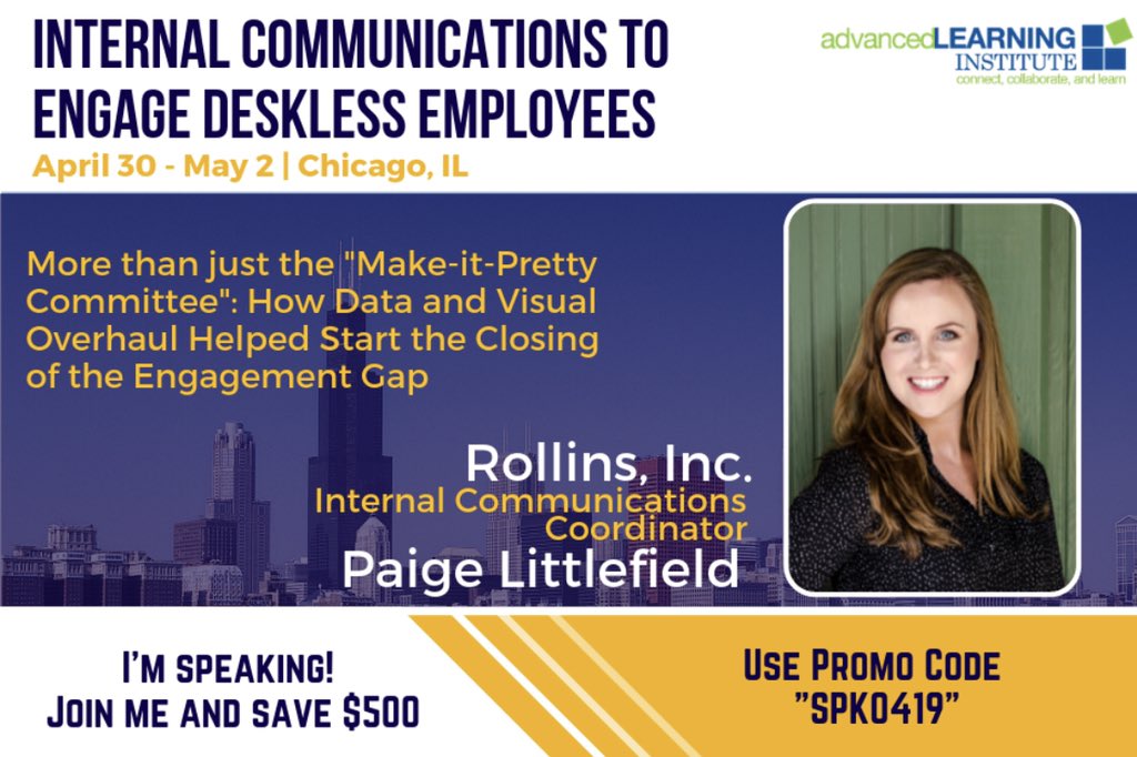 pmlittlefield's tweet photo. Excited to join #ALI_IC again but, this time, as a speaker! Use the code below to join us and hear from organizations across the country who engage dispersed employees! https://t.co/de0y5wILnP