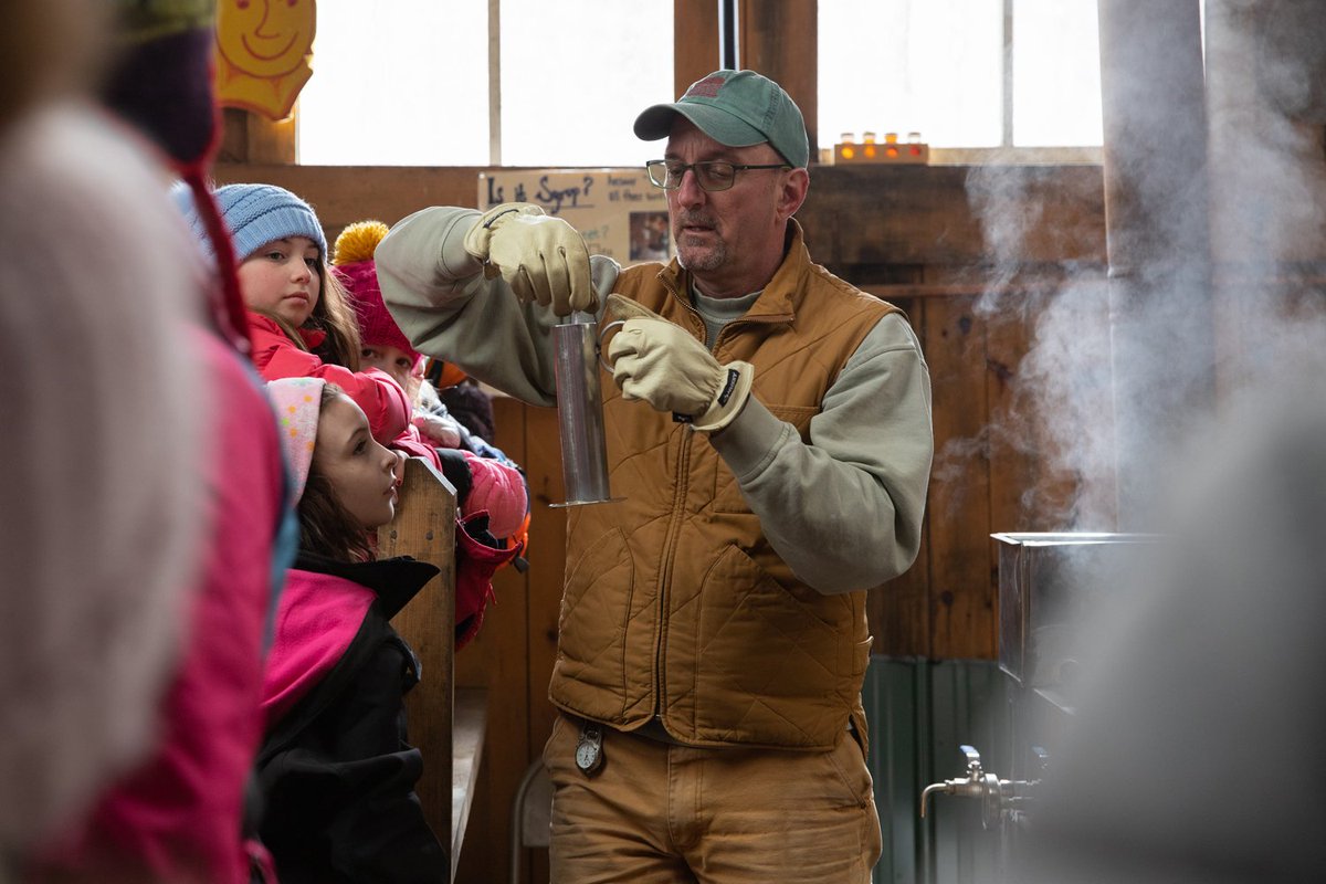 With the extra cold weather, our sugaring got off to slow start, but the sap was flowing when Stowe Elementary visited to learn about the journey from sap to syrup (to stomach)! We hugged trees to estimate their age, tapped maples, viewed the boiling process, and sampled syrup!