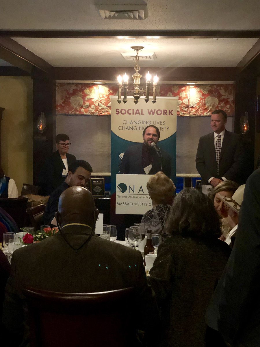 NASWMA's tweet photo. Our Social Work Practice Award winner, Levin Schwartz, eloquently explains how the people he works with in the Franklin County Sheriffβs Office are no different that all of us. We all want to lead lives of purpose and meaning. #SWawards2019 #elevatesocialwork https://t.co/vPm0PToKAl