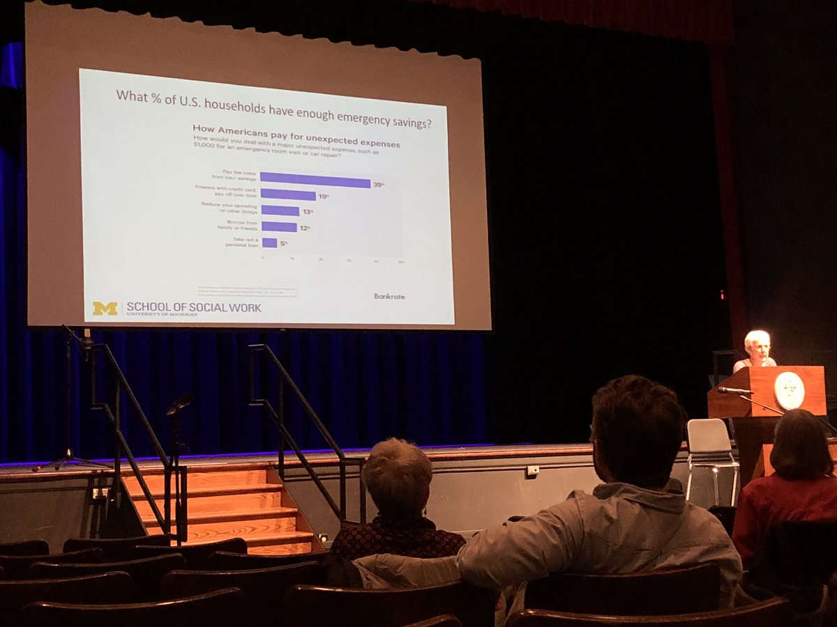UnitedWayHR's tweet photo. “Only 40% of Americans could afford a $1000 emergency. ...often they do without (basic needs).” Digging into the realities of poverty with Dr. Laura Lein tonight thanks to @JMUIIHHS, JMU College of Education, Valley Scolars and many more. #LeinInterruptPoverty https://t.co/fveSoHKOnX