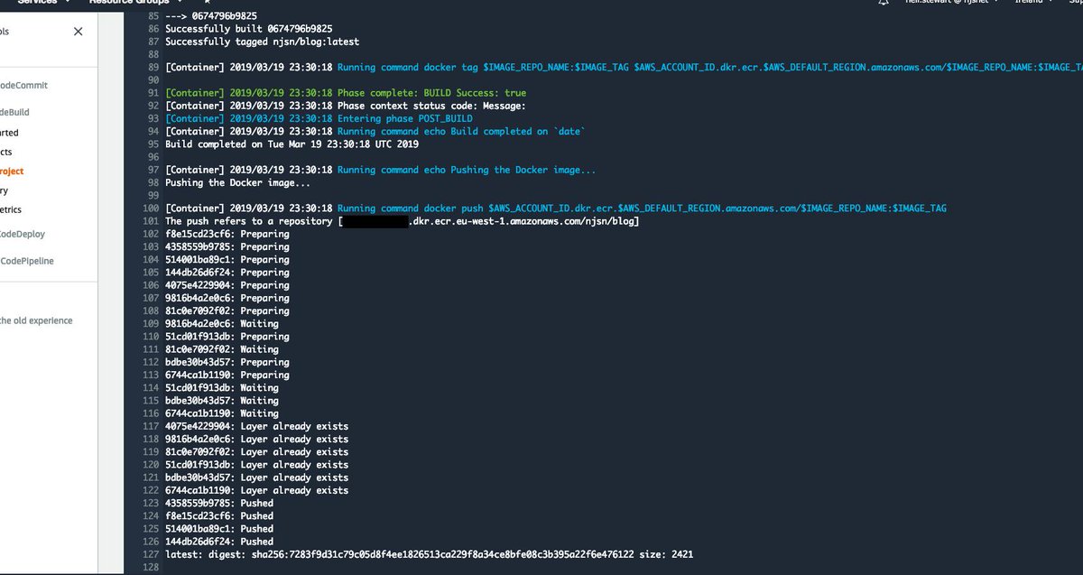 _njsn's tweet image. Putting together all the cool stuff discussed today into a v2.0 of my blog using. All very cool when it comes together
#CodeDeploy + #CodeBuild + #CodePipeline + #AWSFargate + #AWSCDK #BuildersDay @awscloud
