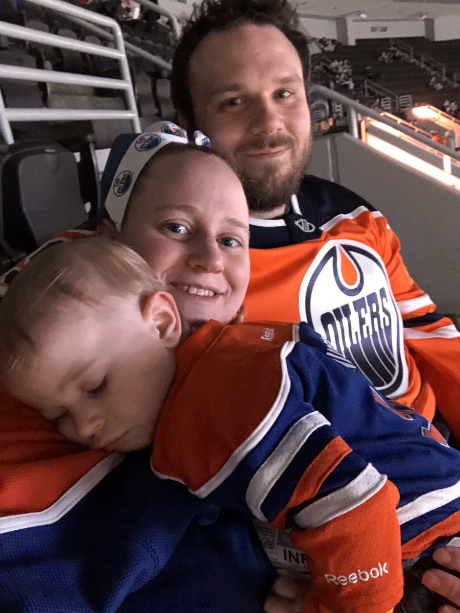 00what's tweet photo. Repping Oil Country in STL. Maybe he’ll wake up for his first #Oilers  game. 🤷‍♂️ #OilersRollCall https://t.co/x6vCvW2Cna