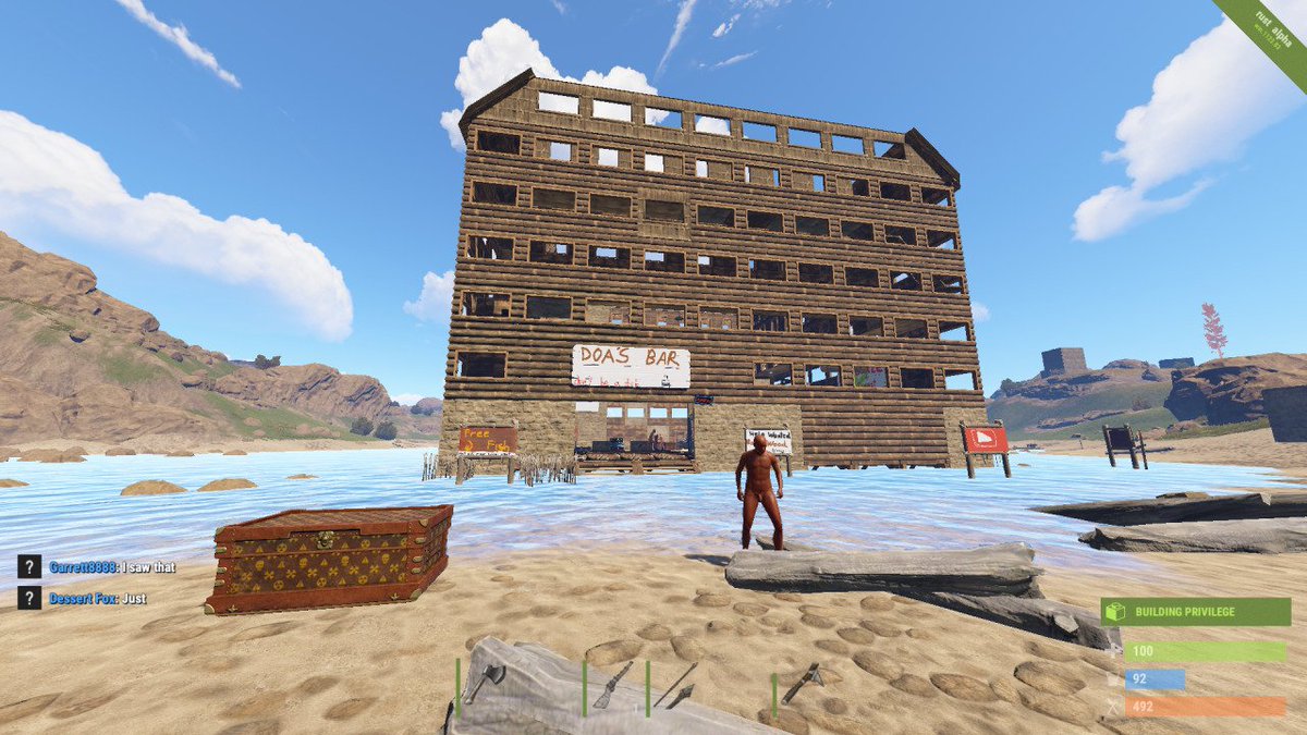 DOAsBar's tweet photo. New Rust players will never know what the game was like before the terrible upkeep system. The game use to give you total freedom to build with your resources and you did not have to worry about adding to your base increasing the hourly upkeep costs. Fuck upkeep. #rust #playRust https://t.co/4DTdVt2Gts