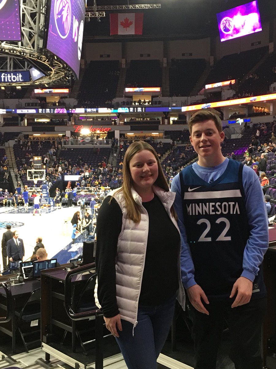 kjclark715's tweet photo. Excited for the another @Timberwolves win tonight with my brother @andrew_e_clark for spring break! πππ #packpix #USBankCollegeNight https://t.co/spNLDbwF5o