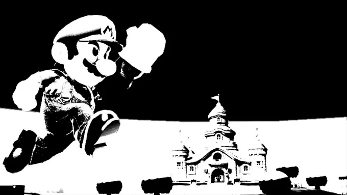 白黒シリーズその1・マリオ #スマブラ画 #スマブラSP #SmashBrosSP #NintendoSwitch 