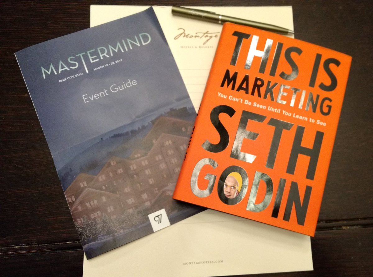 ryandmower's tweet photo. @97thFloor marketing Mastermind. @ThisIsSethsBlog great presentation and thanks for the book. #97Mastermind https://t.co/kYA0JNcp8z