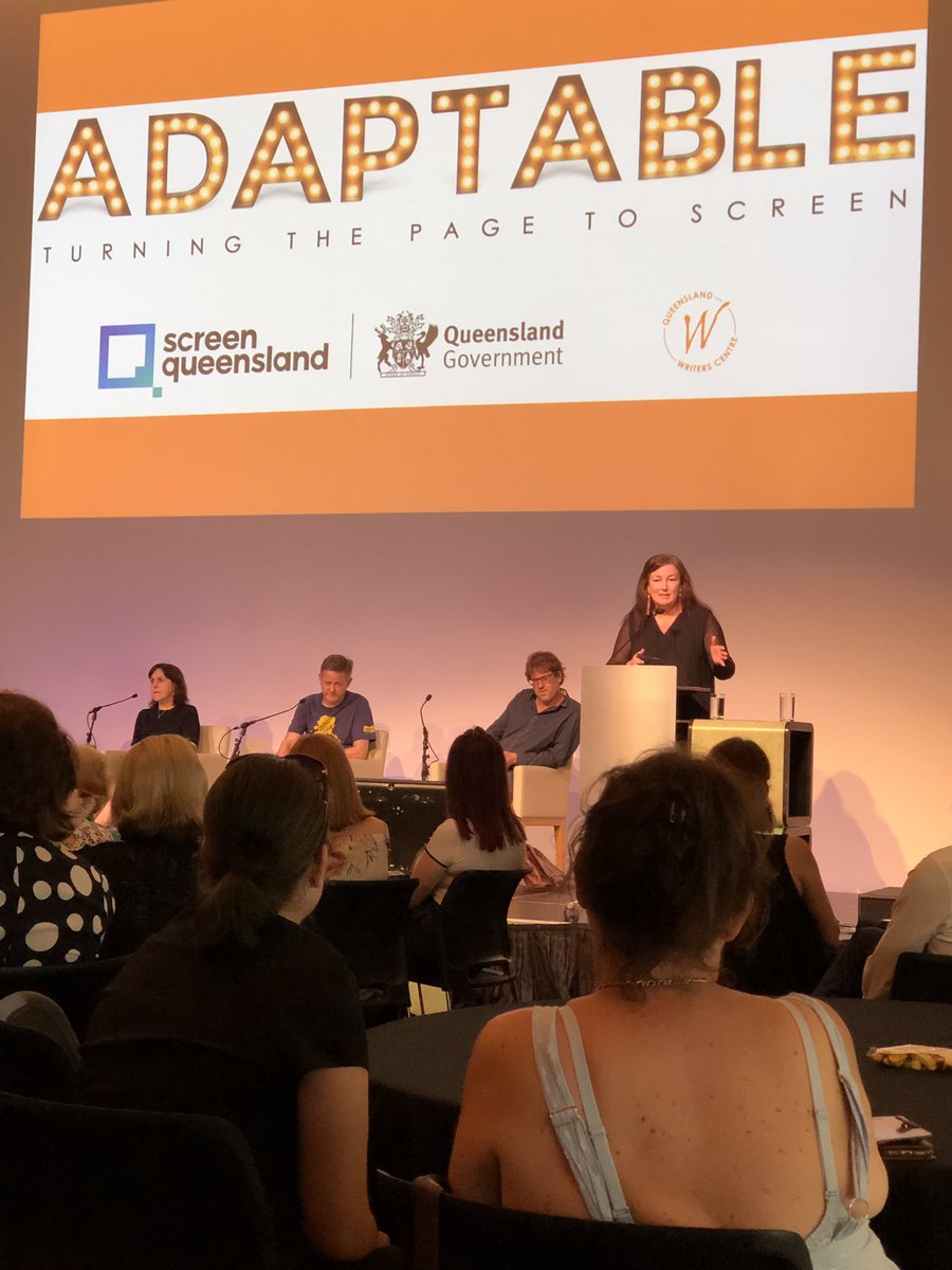 TarynBashford's tweet photo. Starting the afternoon session with authors talking about their experience of adapting their books to screen. Thanks to @qldwriters CEO Lori-Jay Ellis.
#adaptable #booktoscreen #pagetoscreen #TheHarperEffect https://t.co/BwYTrDaYyg