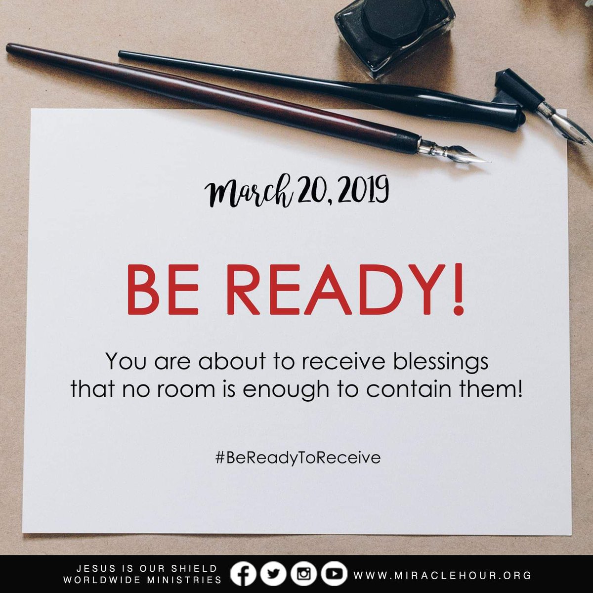 JIOSWMofficial's tweet photo. Day 78 of 365 - Be ready! You are about to receive blessings that no room is enough to contain them! -Apostle Renato D. Carillo
#BeReadyToReceive
#HolySpiritInvasion
#2019IsTheYearOfSurprises https://t.co/VwIRXGHfNh
