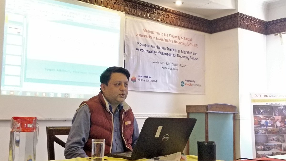 rabirajbaral's tweet photo. Journalist @DeepakAdk sharing his experience on story craft : structure and format ! #SCNJIR #Media #Nepal https://t.co/z2tzBZZwqm