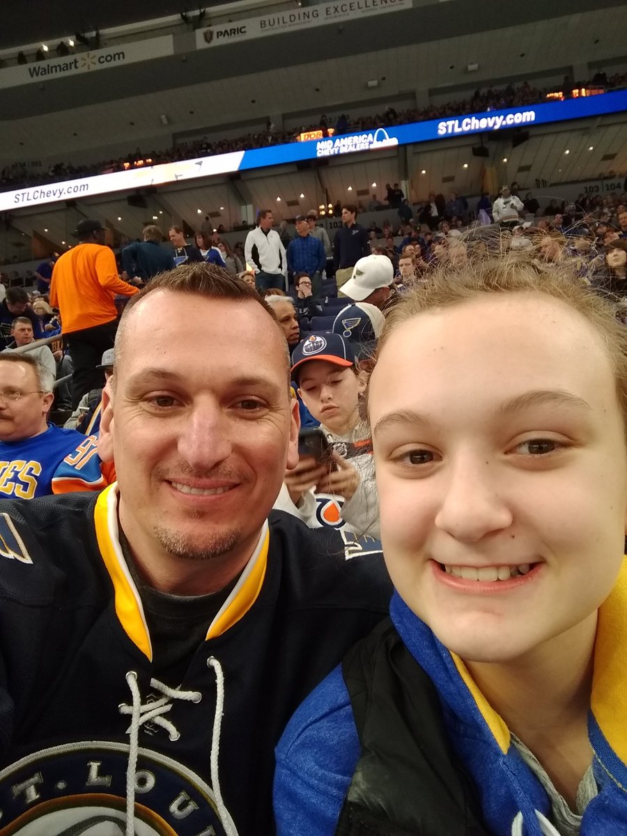 gap7528's tweet photo. Mags first Blues game, #stlblues https://t.co/q5K4eYJjjh