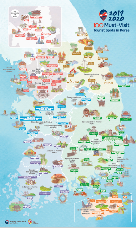 VisitaCorea's tweet photo. La Organización de Turismo de Corea ha publicado los mejores lugares para visitar en Corea en 2019 y 2020. ✈🇰🇷 ¡Y han elaborado un bonito mapa presentando los lugares! 😄

Si quieres, te enviaremos el archivo en alta resolución. Escríbenos un e-mail a: spanish@knto.or.kr 📩 https://t.co/cCEbw1nZ86