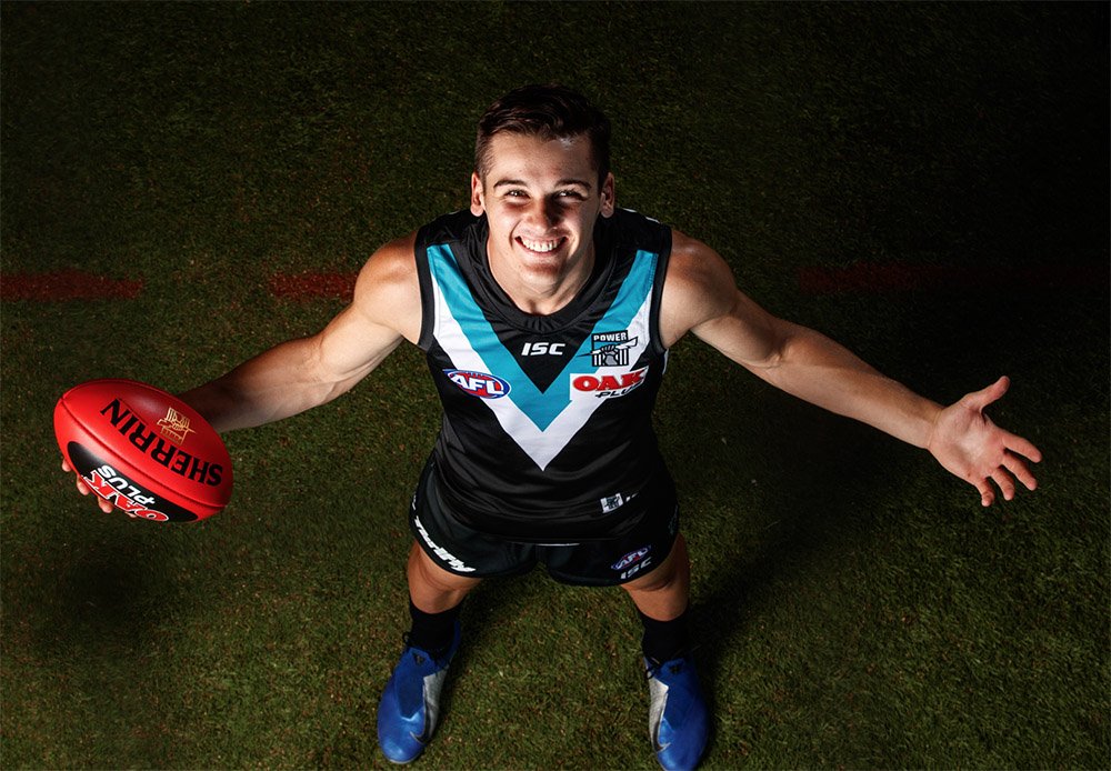 cedarcollege's tweet photo. Huge congratulations to @cedarcollege graduate Connor Rozee and @PAFC on Connor's Round 1 debut this Saturday at the MCG! We’ll all be watching! #Rozee20 #DevelopSelf
(photo credit – AFL website) https://t.co/djO5VZ3IK4