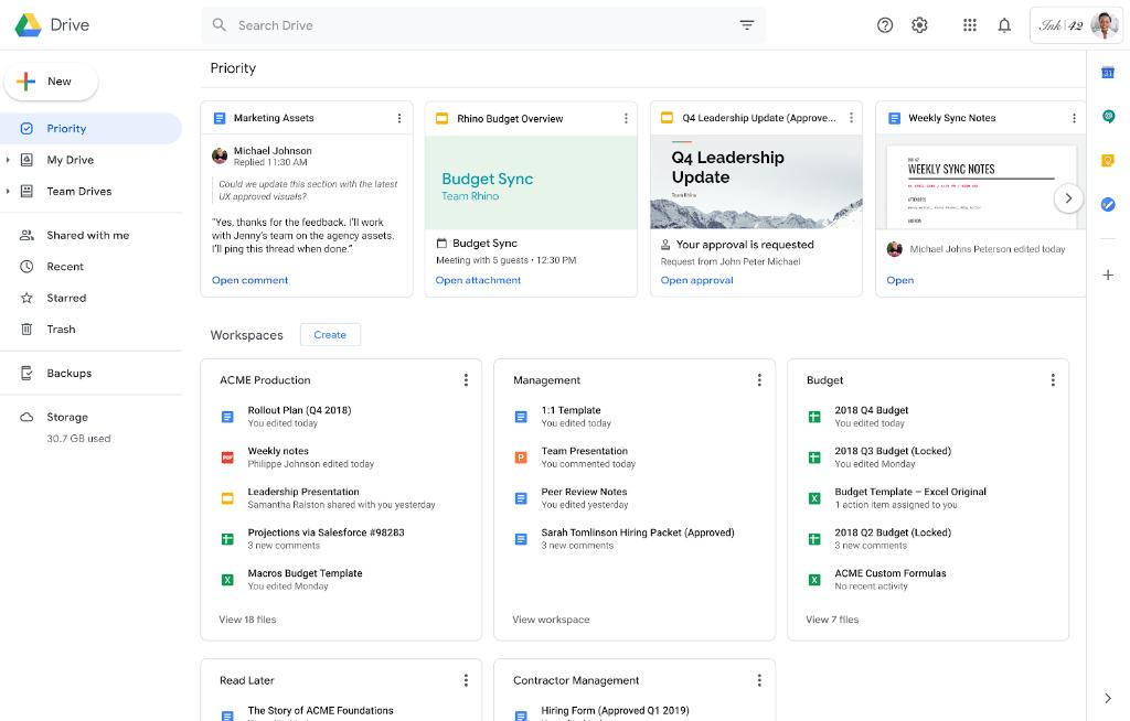 GoogleWorkspace's tweet photo. Access the files you need with the new Priority page in @googledrive → https://t.co/T3l8zXuR1i https://t.co/TjTrQFkhXP