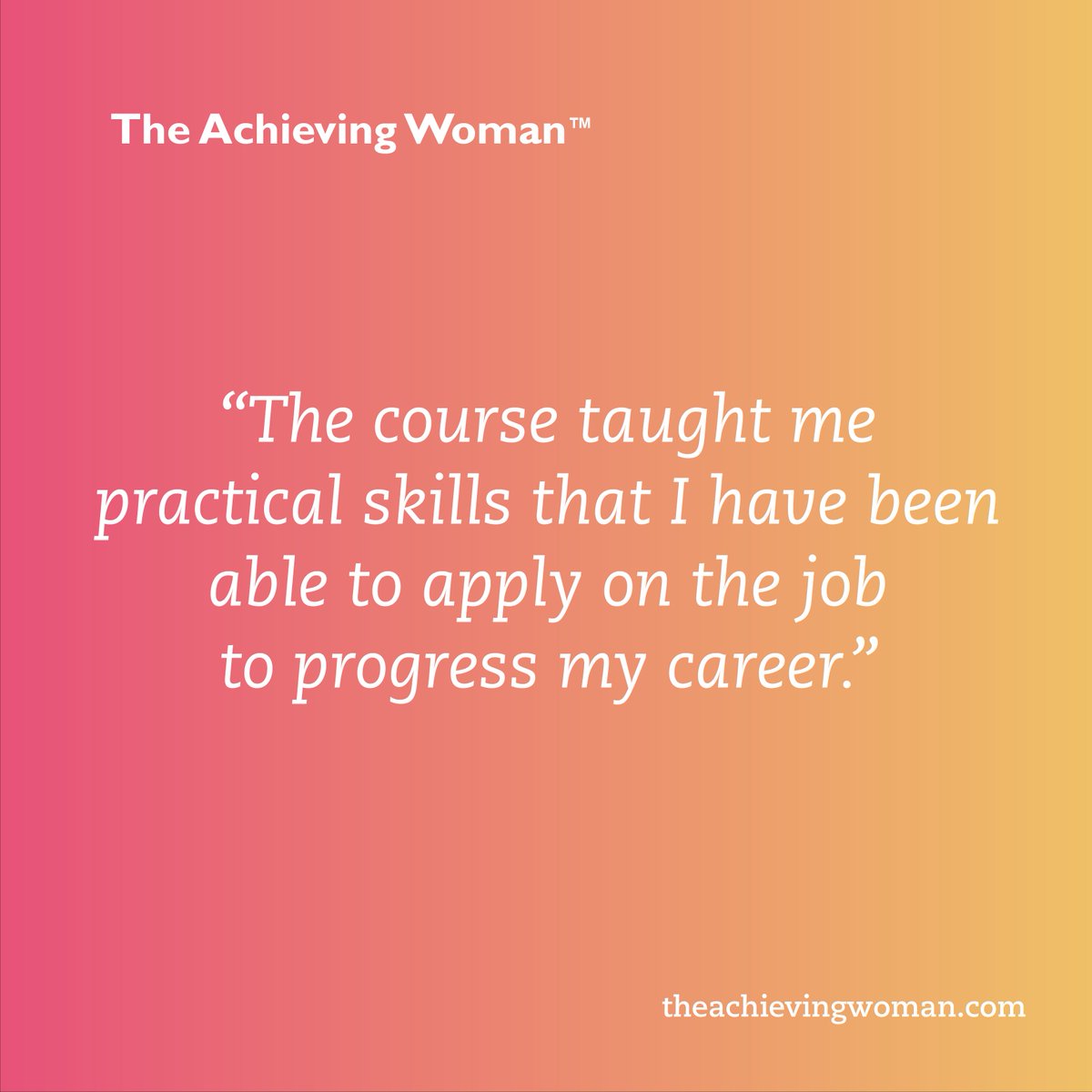 pkbActiveWLCW's tweet photo. Here’s what one of our participants said about The Achieving Woman Program. #AchievingWoman #Practical #Career https://t.co/YeKGkJ0zVi