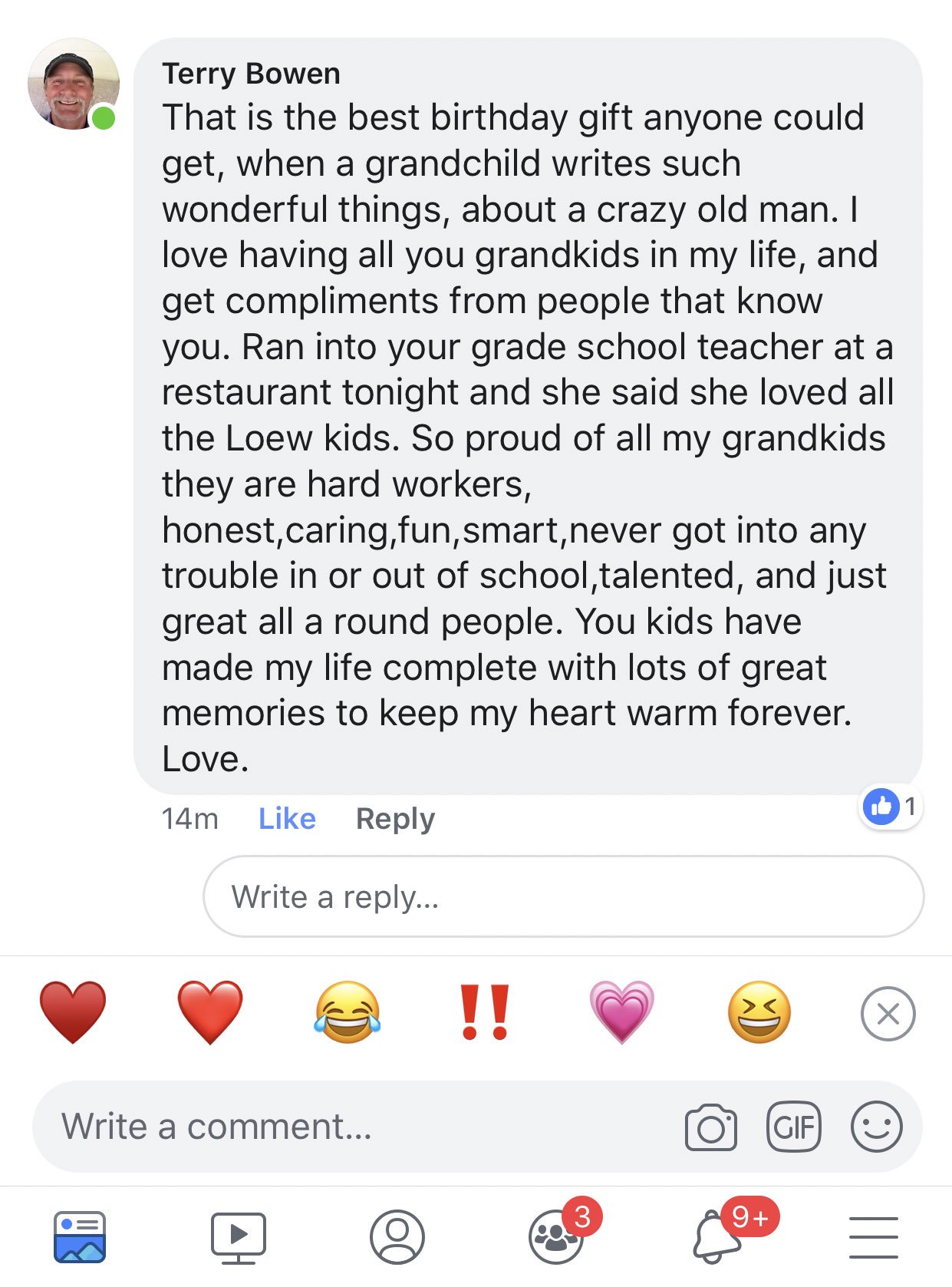 Best Facebook Birthday Posts تويتر \ Sara على تويتر: "I Made A Birthday Post For My Grand Pop On Facebook  Today And This Was His Comment Under It😢❤️❤️❤️ I Love This Man He Is My  Best