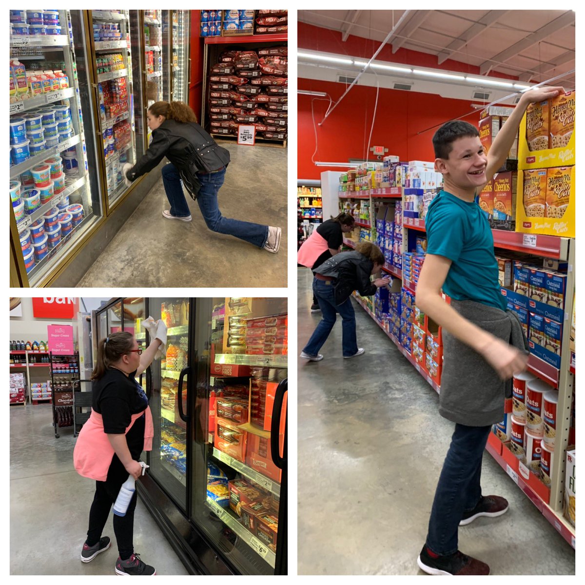 ReneeShortt's tweet photo. All smiles today on our first day on the job! Thank you St. Clair Save-A-Lot for hosting us and giving our students this great learning experience and work opportunity! #lifeskills #workprogram https://t.co/u3HwFjHPvS