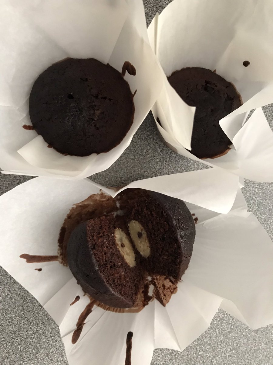 BucketsofDough's tweet image. Hide a ball of cookie dough in your chocolate muffin #Emymac #bucketsofdough