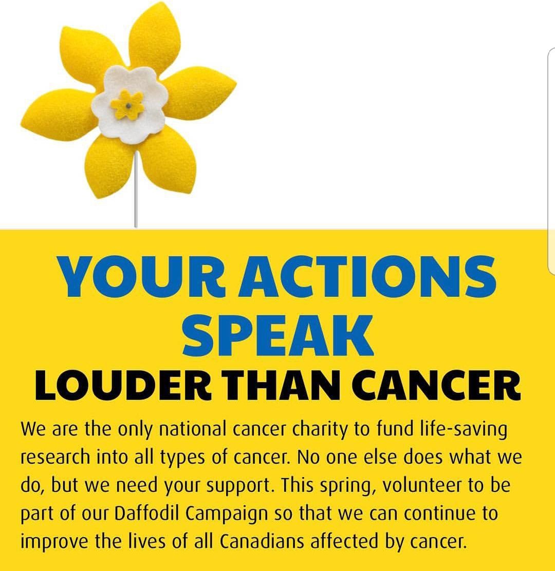 SacredRelay's tweet photo. Not sure why we do Daffodil shifts? All the money you collect goes straight to the Canadian Cancer Society. They use the money to fund life-changing support programs, groundbreaking research and advocacy efforts that help all Canadians live healthier lives. And you can help!!! https://t.co/gcrS86BNsV