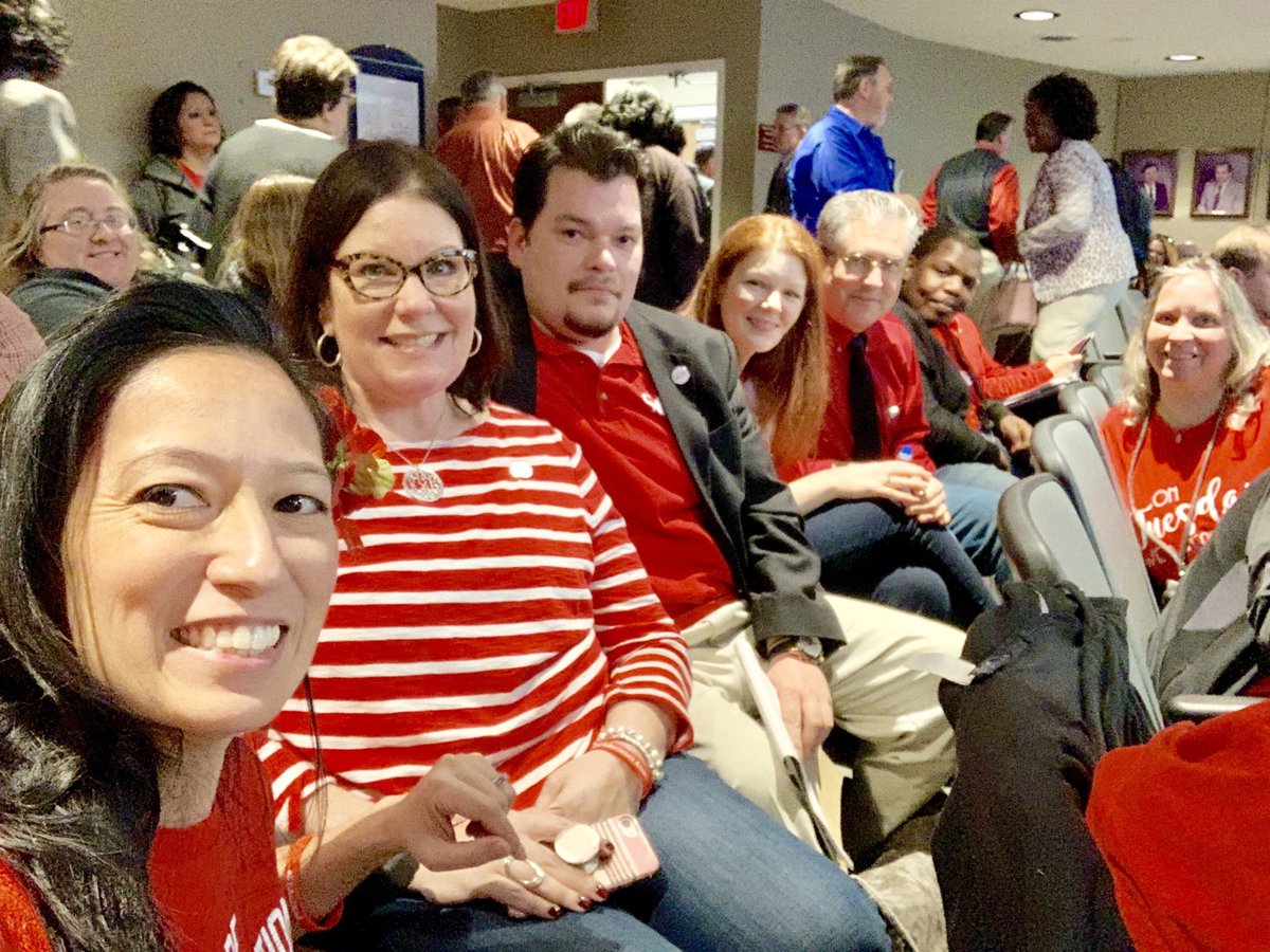 CarlaOkouchi's tweet photo. #SeaofRed with my Stafford Education Association brothers &amp; sisters. SVEA President Christian Peabody and team did a great job organizing, showing up, being visible, and speaking out today at the Board of Supervisors hearing. #RedForEd #StickWithTheUnion @VEA4Kids https://t.co/IFgihnFv8M