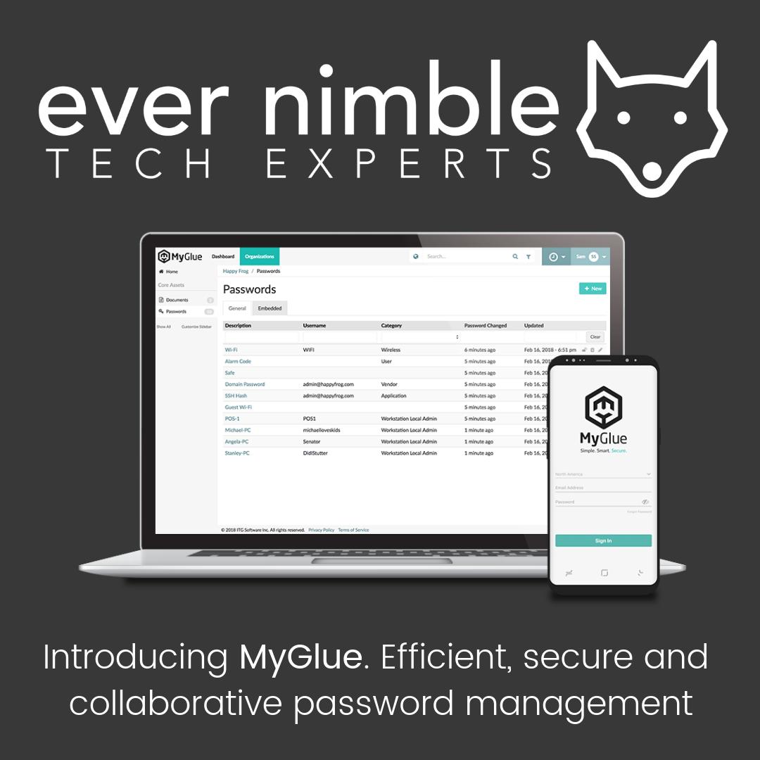 Say goodbye to password insecurity, and say hello to MyGlue. Read our latest blog post and find out how you can start using MyGlue to secure all your passwords in one simple and easy to use app. zurl.co/nUm0

#msp #itsupport #passwords #cybersecurity #perth #melbourne