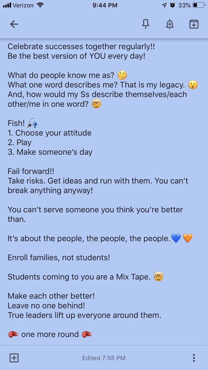 growgritgrace's tweet photo. #vbrelentless @brewerhm @vbschools @KESIndians @HasherLori SOOO blessed and inspired tonight. My google keep note got longer and longer!! Central message? Be the best version of you everyday, and love kids. That’s it. Can’t beat that, can’t argue with that. 🥰 https://t.co/NLZa8YsH0I