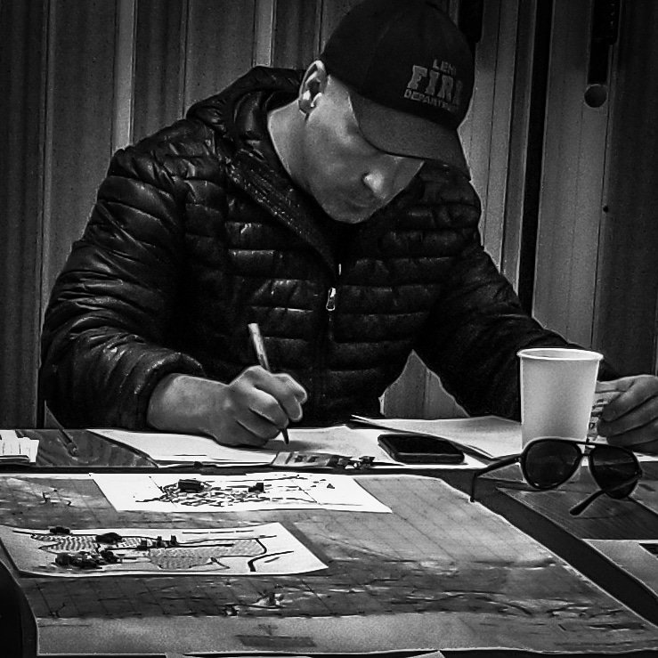 Captain Jeff Smith working on Incident Leadership for an all hazards event in a SIM room at Utah Fire &amp; Rescue Academy.