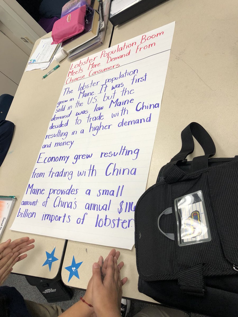 Ms_Rag2014's tweet photo. What better way for the 8th graders to learn #SuppyAndDemand than from one another!? They did a pretty good job taking on the “expert” role too! #StayAndStray #YouBeTheExpert #HMSFalcons #D100Inspires #SocialStudies #Economics @HeritageD100 @BerwynSouth100 https://t.co/apnbC9cGdk