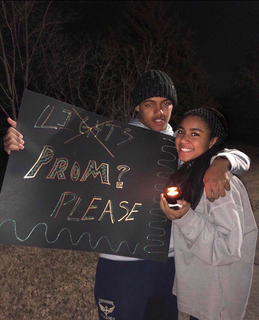 CHS_PROM_2019's tweet photo. Shiloh “means” business when asking Taryn Buford to prom....and Taryn can light up prom with or without J Cole⭐️ https://t.co/qmMugSlz3r