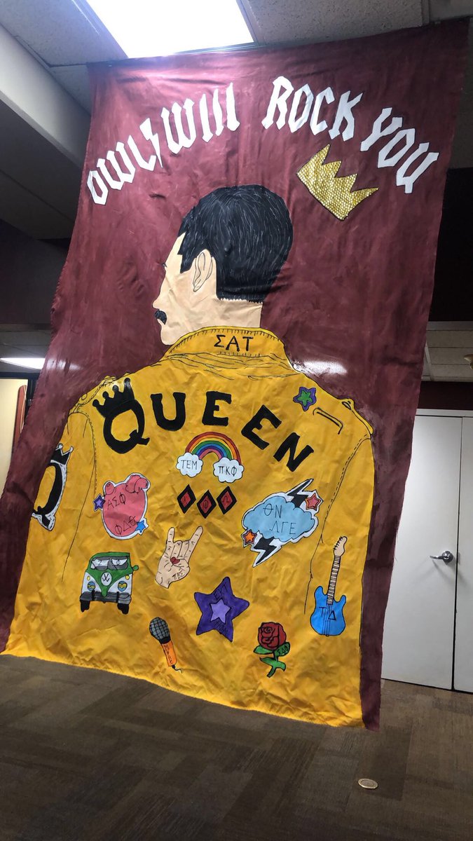 SigmaAlphaTau's tweet photo. greek week is off to an amazing start! 1st place for banners/t shirts and for volleyball!! hoot hoot let’s go owls✨ https://t.co/6KVC3u4XuD