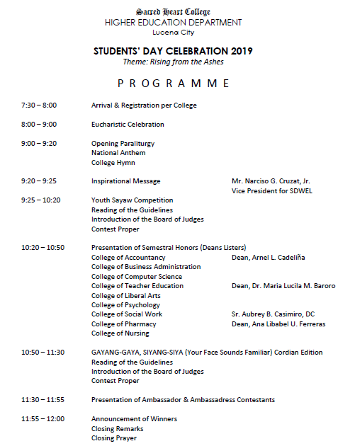 SHC1884Official's tweet photo. HED Student's Day Celebration 2019 #RisingfromtheAshes https://t.co/hqv3olYp5U