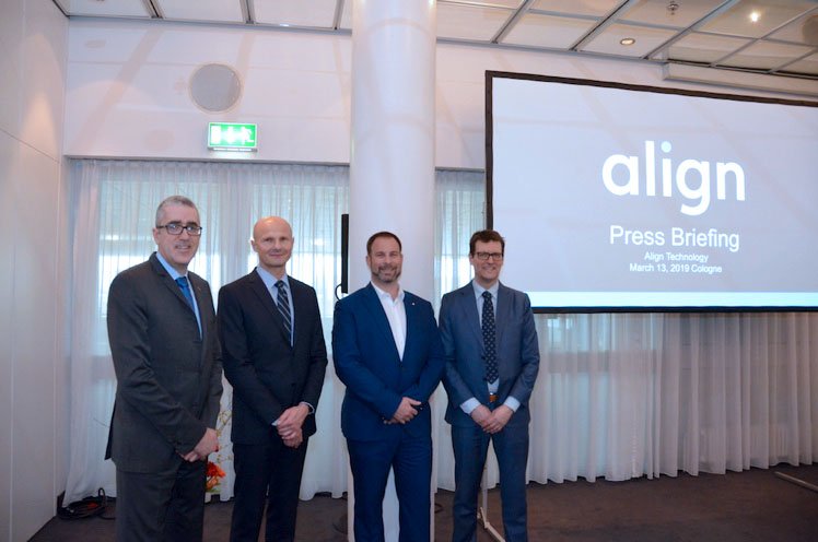 AlignTechInc's tweet image. Yuval Shaked (MD at @iTeroScanner), Zelko Relic (CTO at Align), Dr. Nolting and Simon Beard (MD at #AlignEMEA) presented iTero Element 5D Imaging System and SmileView visualization tool at #IDS2019. Learn more about SmileView: bit.ly/2ugbxAK