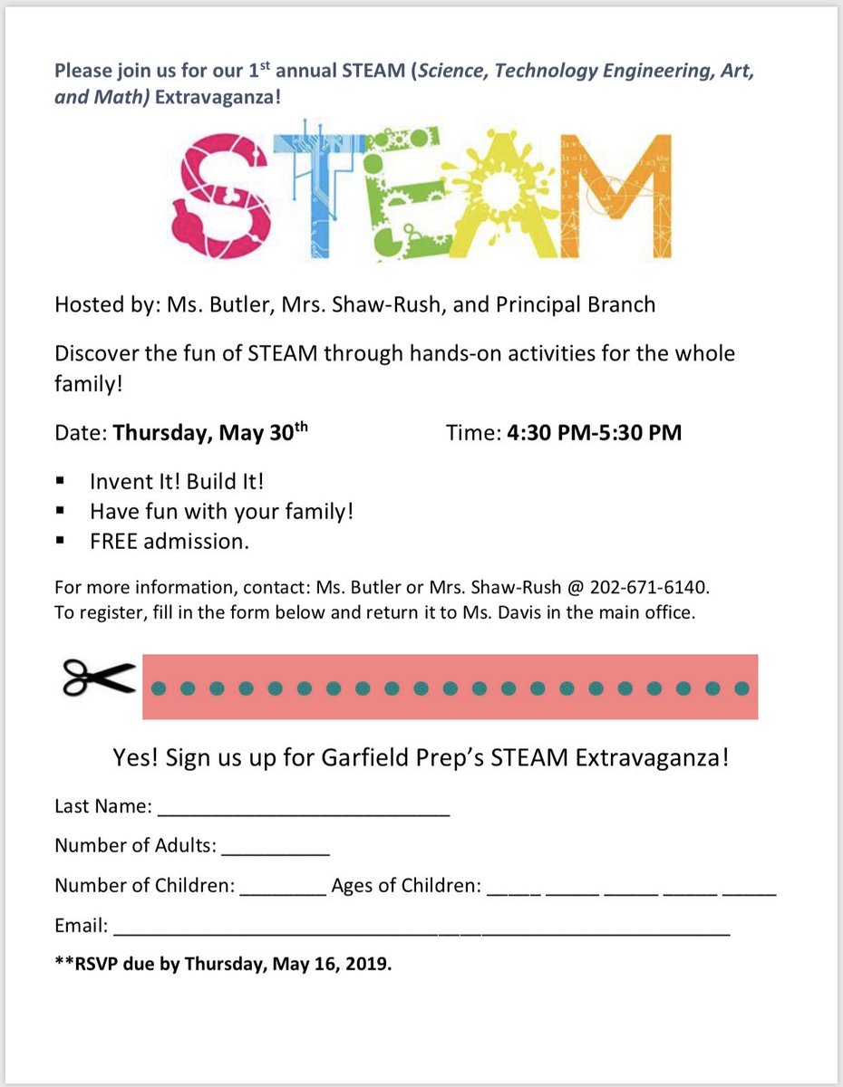 BES2012LLC's tweet photo. Greetings Parents,

Please scroll left on the images below to learn more about our 1st annual STEAM Extravaganza. We’ll send more details over the next few weeks. @ward8edcouncil @Ward8Outreach @DigitalEquityDC @DCPSedTech @OneTechChic @MichelleJFoster  @dcpublicschools https://t.co/BCamf29TeU