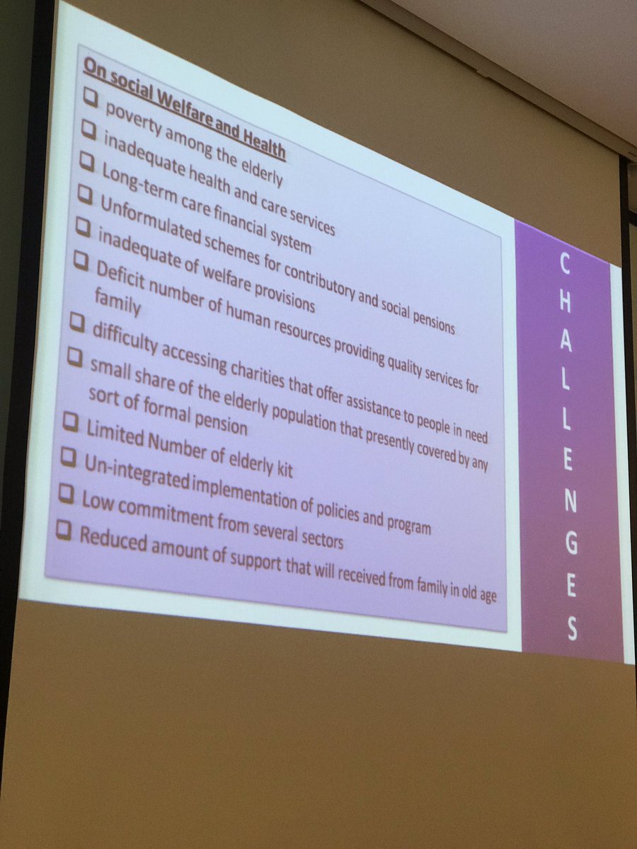 zaidia's tweet photo. Dr Dewi on active ageing policies in Indonesia 1) fulfilment of basic rights of marginalised groups; 2) social protection for all.
At the 1st workshop of the ASEAN wide network on #ageing
Links to the work programme of #TCGAgeing & #APPRA of @oxford_ageing
@UNESCAP @HelpAge https://t.co/PUuJqtMlhH