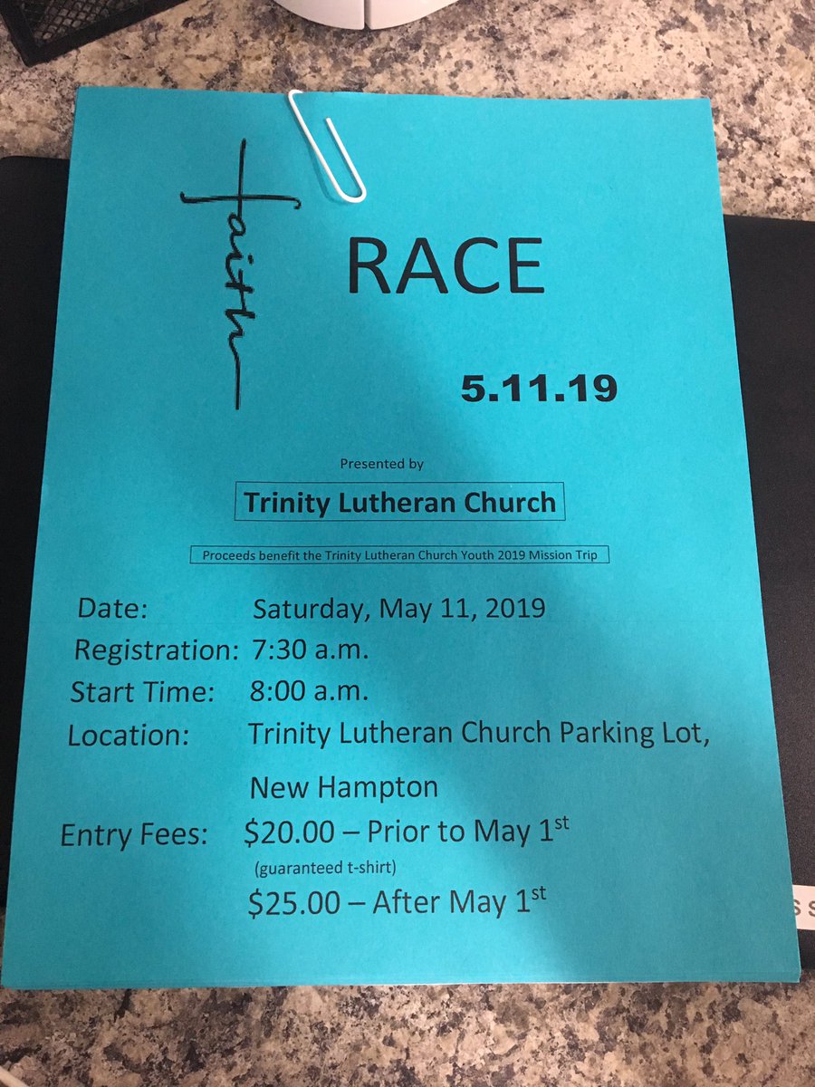 c_sittig's tweet image. #faithrace, #trinitylutheranchurch, #missiontrip2019, #missionfundraiser
