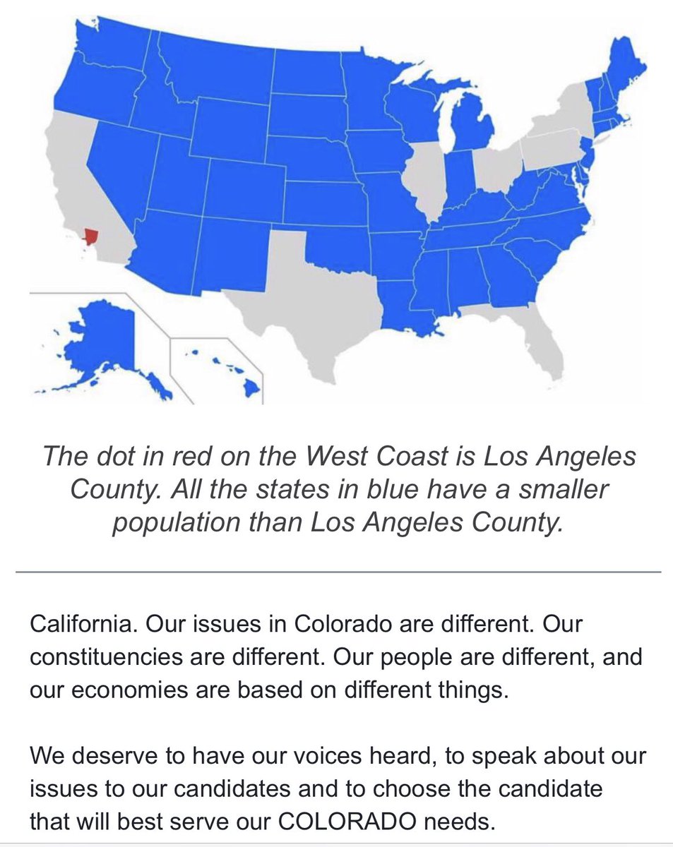 GordonEAlley's tweet photo. This is why the electoral college is needed for Colorado and why our founding fathers established it. #apictureisworthathousandwords

Sign up today to get involved:  we need 200,000 signatures in 90 days to halt it!

https://t.co/DMoNBrgkDE https://t.co/LBl0JFbB9x