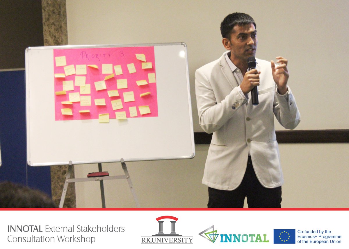RKUniversity's tweet photo. A consultation workshop with external stakeholders was organized by RK University under INNOTAL project, co-funded by the European Union through the Erasmus+ Program - Capacity Building in Higher Education. #rku #innotal #europianunion #consultationworkhop #externalstakeholders https://t.co/HtyfCu6c4C