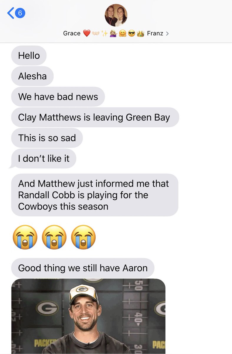 AleshaGuenther's tweet photo. Checked my phone to find 10 messages from @gracee731. Immediately wondered what kind of emergency was going on. Discovered it was WAY worse than expected. https://t.co/5t9viz6a5g