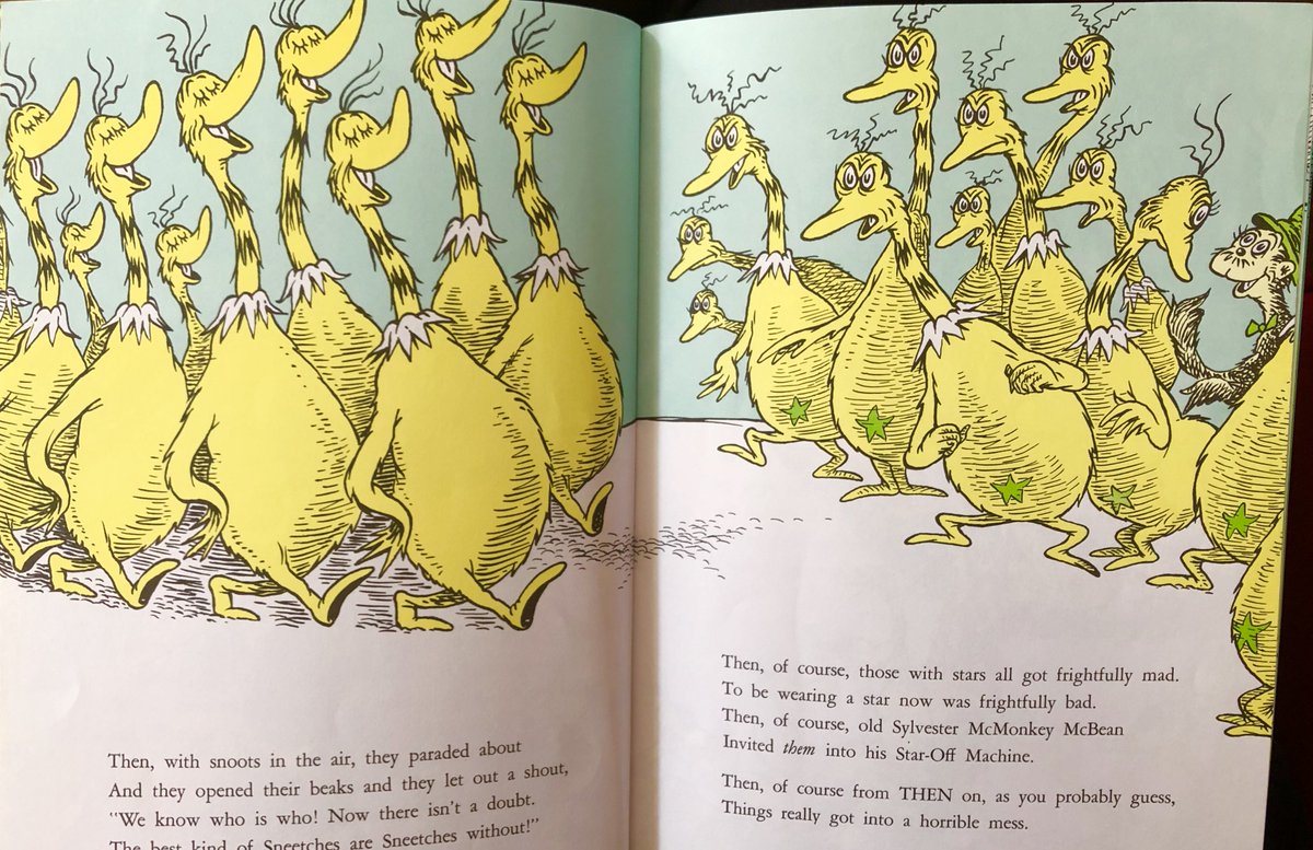 Ami Williamson on Twitter: "Racism - Dr Seuss dealt with the 'them and us' conflict in 1961 with The Sneetches! Those with stars, and those without. 2018 shame.… https://t.co/LfSOFoR2Um"